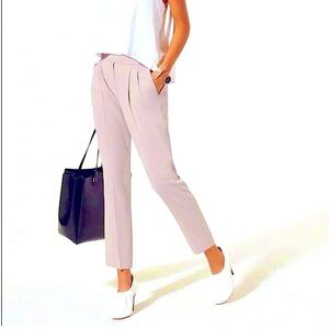 Aritzia Babaton Lilac Cohen Pleated Cropped Pull On Pants Size 12